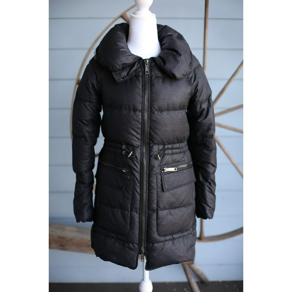 LNWOT Burberry Quilted Down Puffer Jacket Hooded Black SZ XS $1,250